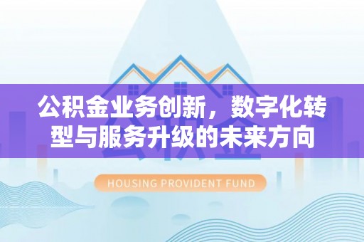 清浦公积金业务创新，数字化转型与服务升级的未来方向