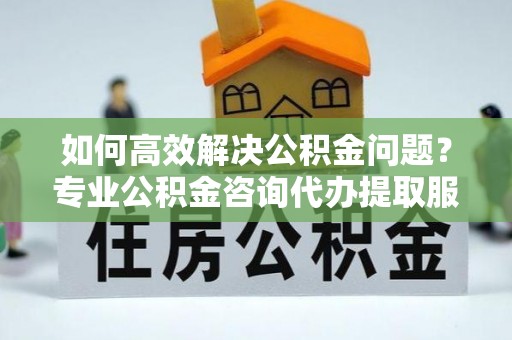 清浦如何高效解决公积金问题？专业公积金咨询代办提取服务来帮你